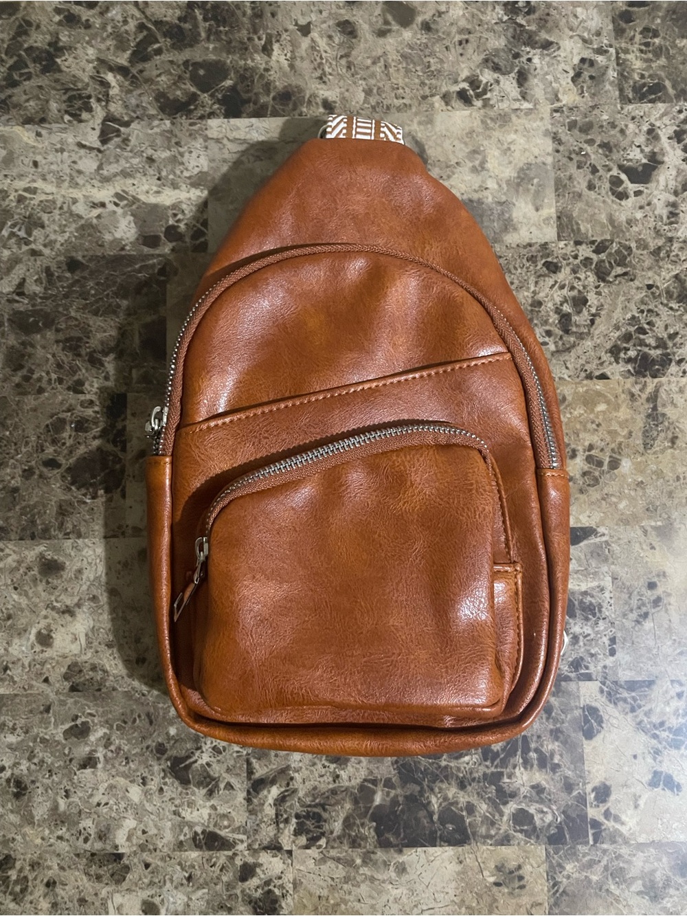 Faux Leather Crossbody Bag